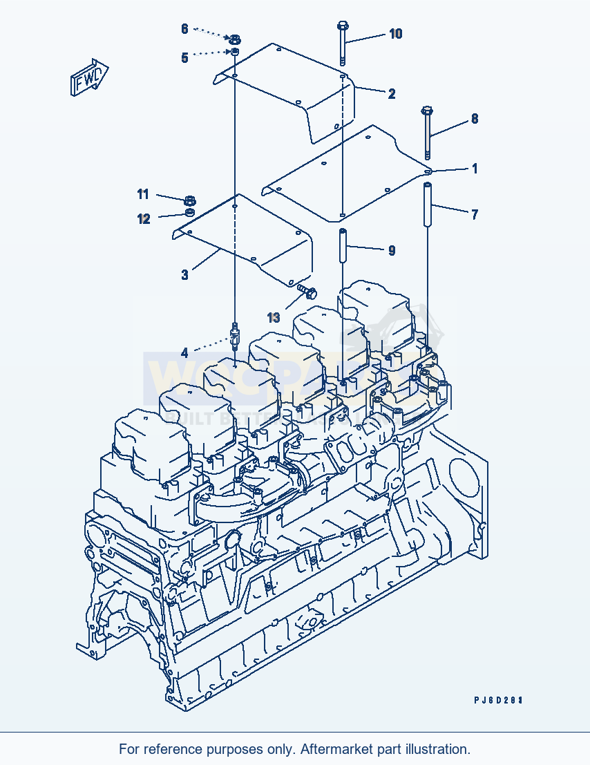 Komatsu WA500-3LK Heat Shield parts diagram