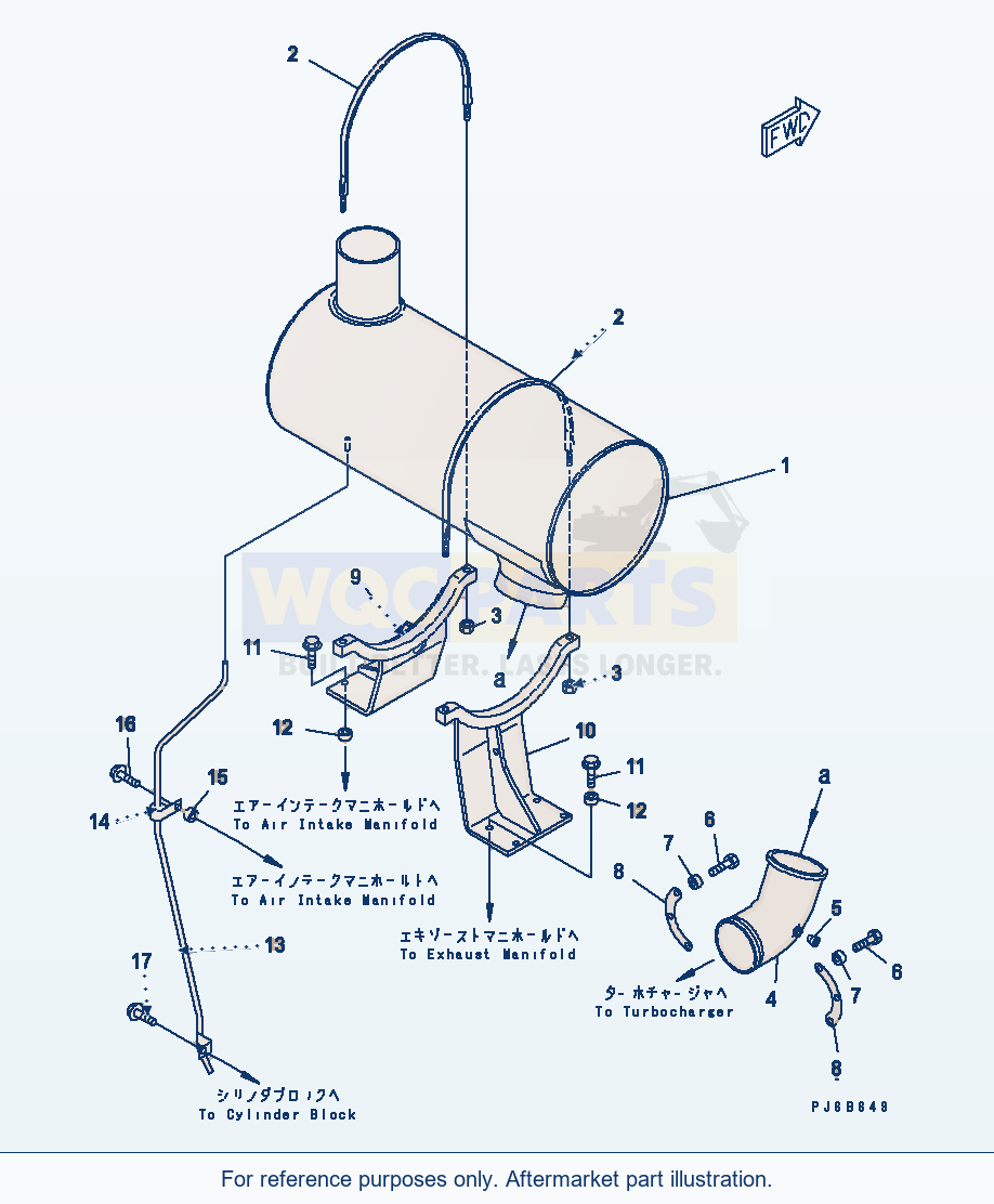 Komatsu WA500-3LK Muffler parts diagram