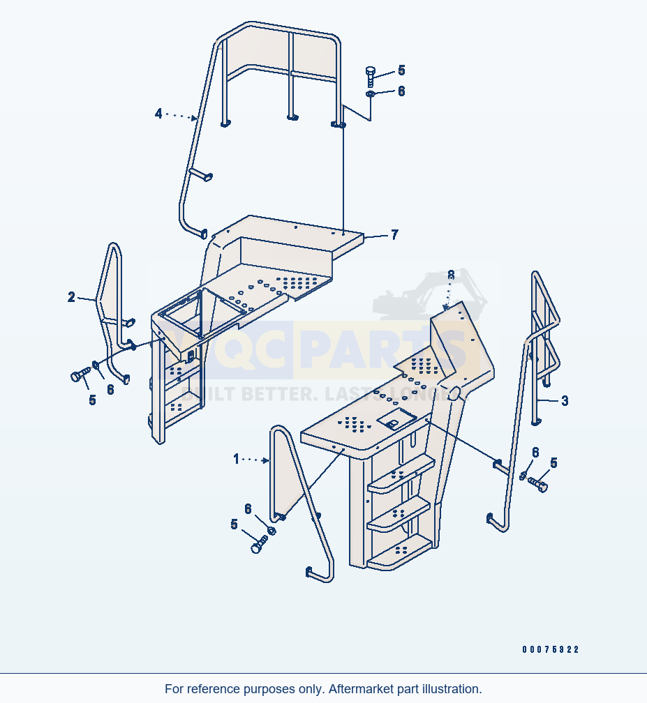 Komatsu WA500-3LK Entry Ladder Handrail parts diagram