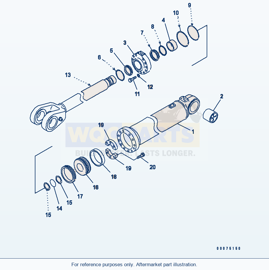 Komatsu WA500-3LK Cylinder Assembly (Boom)(#A71001-A71105) parts diagram