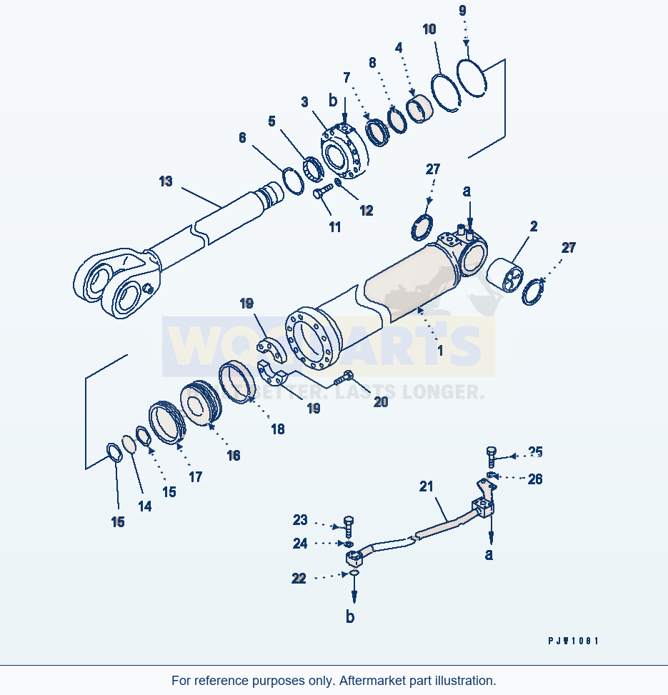 Komatsu WA500-3LK Cylinder Assembly (Boom)(#A71106-) parts diagram