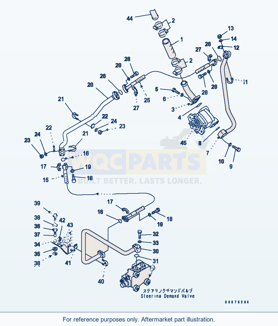 Komatsu WA500-3LK Steering Piping (Suction And Delivery Line) parts diagram
