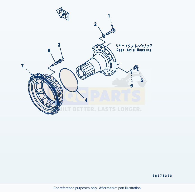 Komatsu WA500-3LK Rear Axle (Wheel Brake Mounting Parts) parts diagram