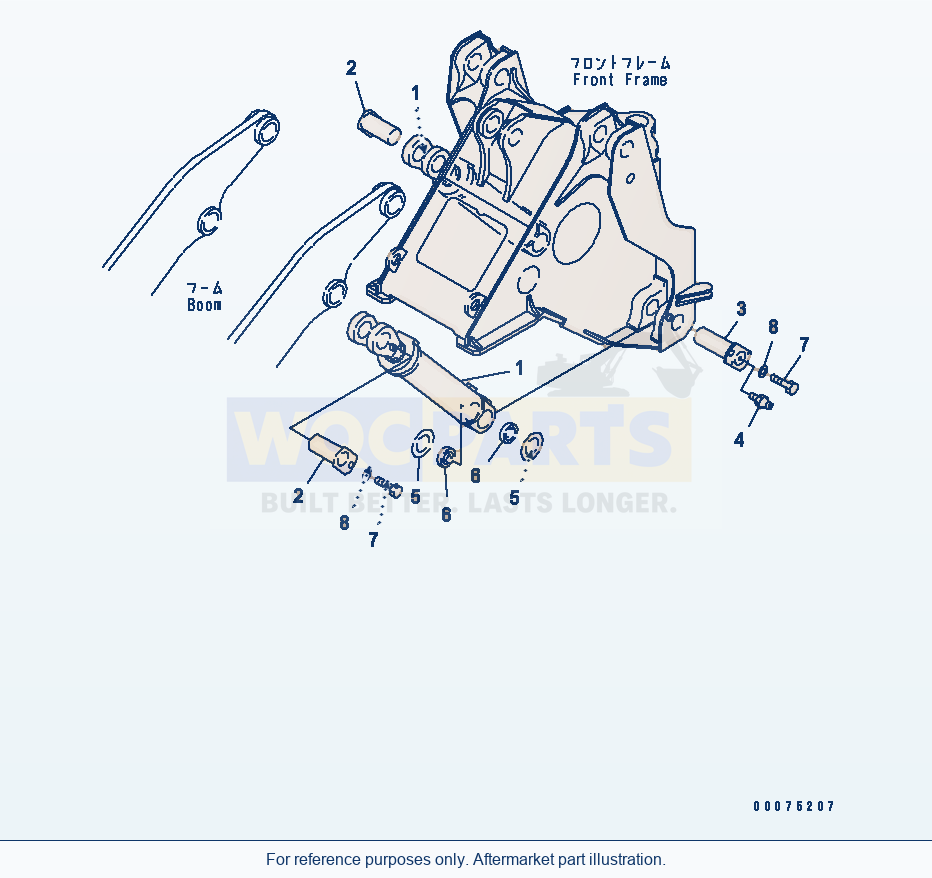 Komatsu WA500-3LK Boom Cylinder Mounting parts diagram