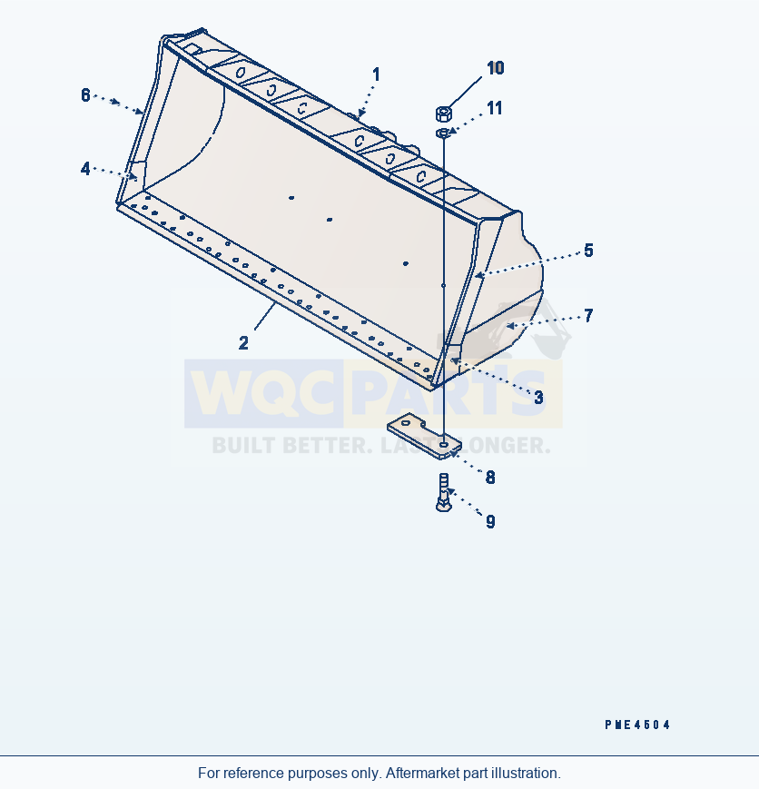 Komatsu WA500-3LK Bucket (4.0 Cu. M.) (5.2 Cu. Yd. Hi-Lift) parts diagram