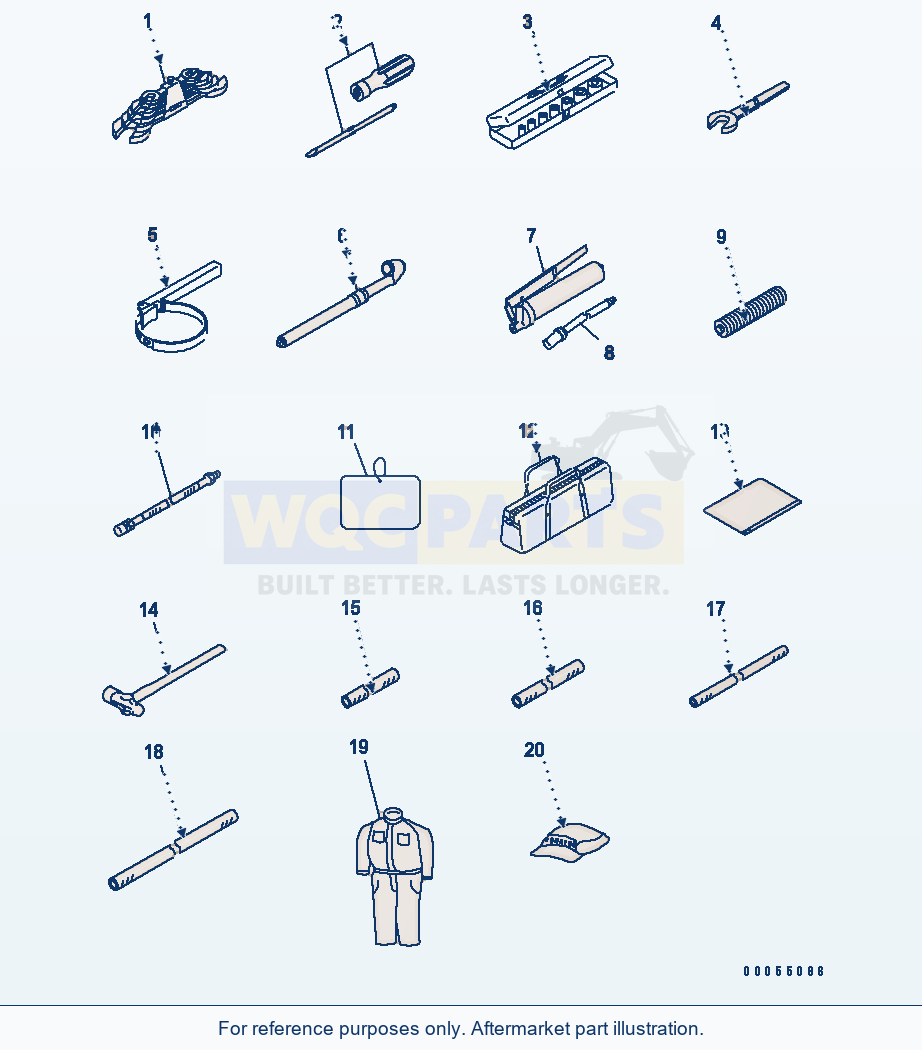 Komatsu WA500-6 Tool (With Over All And Cap)(#55001-) parts diagram