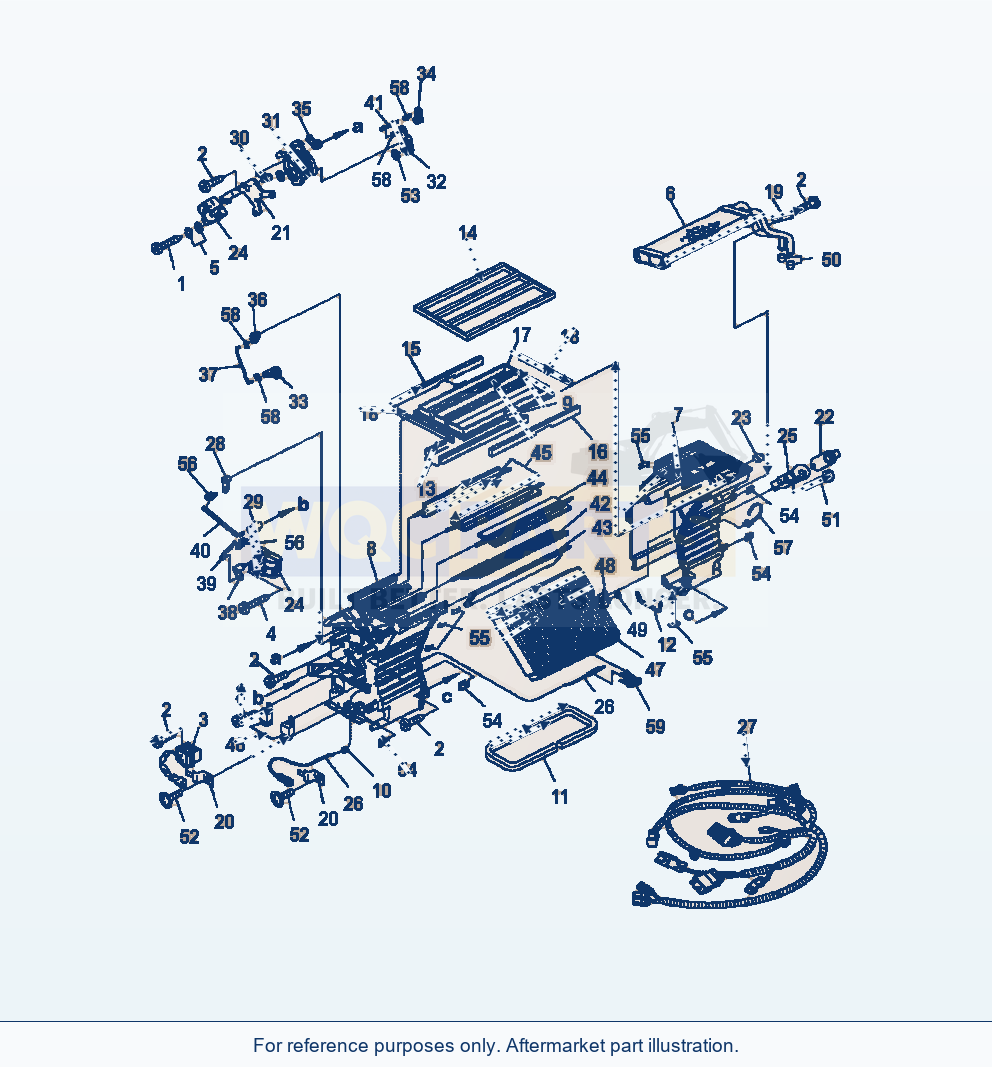 Komatsu WA500-6 Air Conditioner Complete Assembly parts diagram