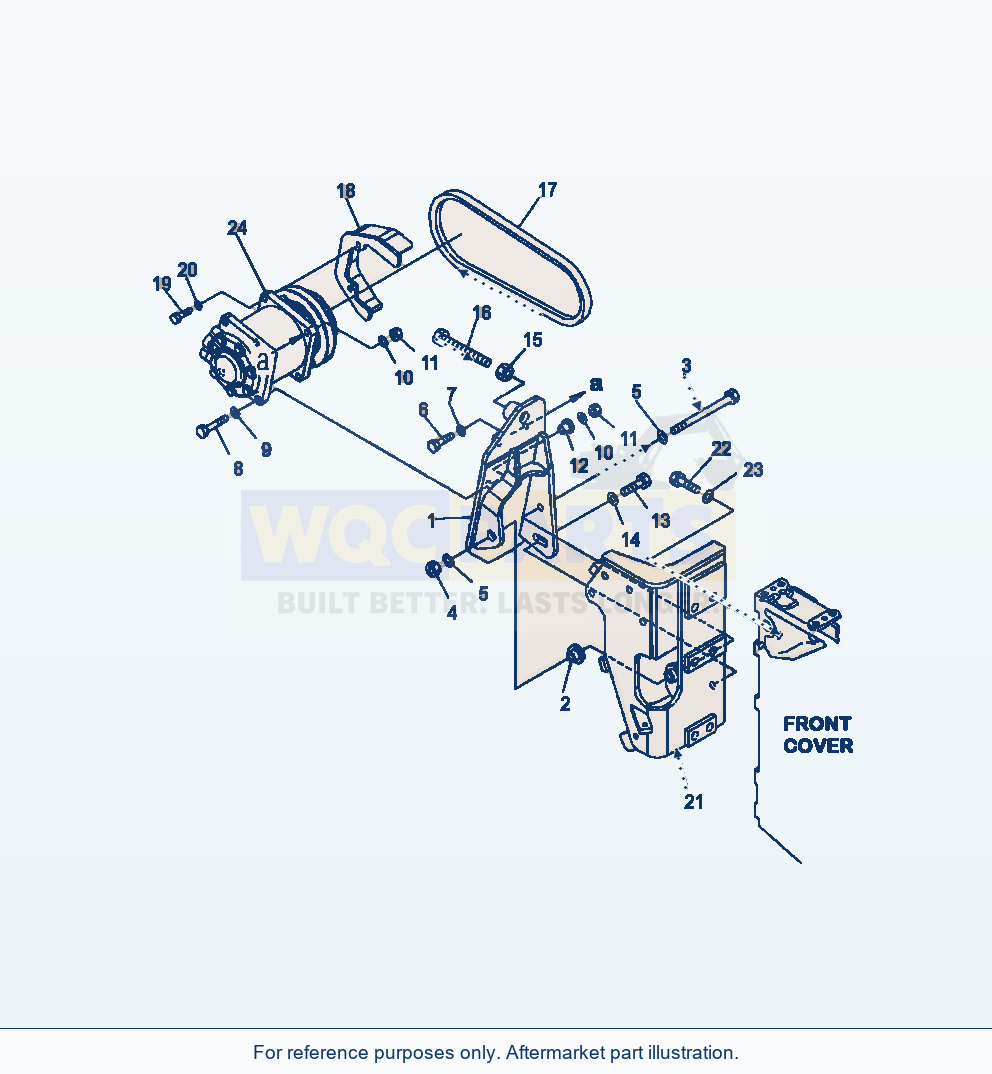 Komatsu WA500-6 Air Conditioning Compressor Mounting parts diagram