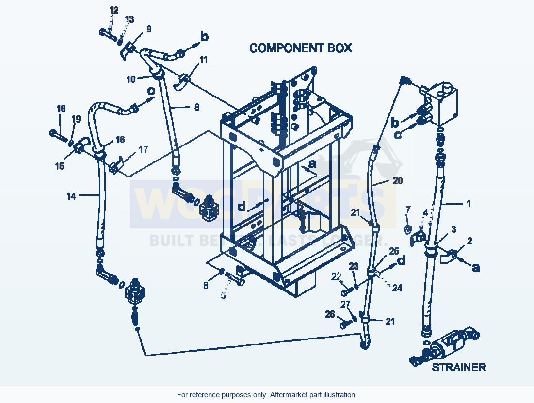 Komatsu WA500-6 Brake Component Box Accumulator Charge Piping parts diagram