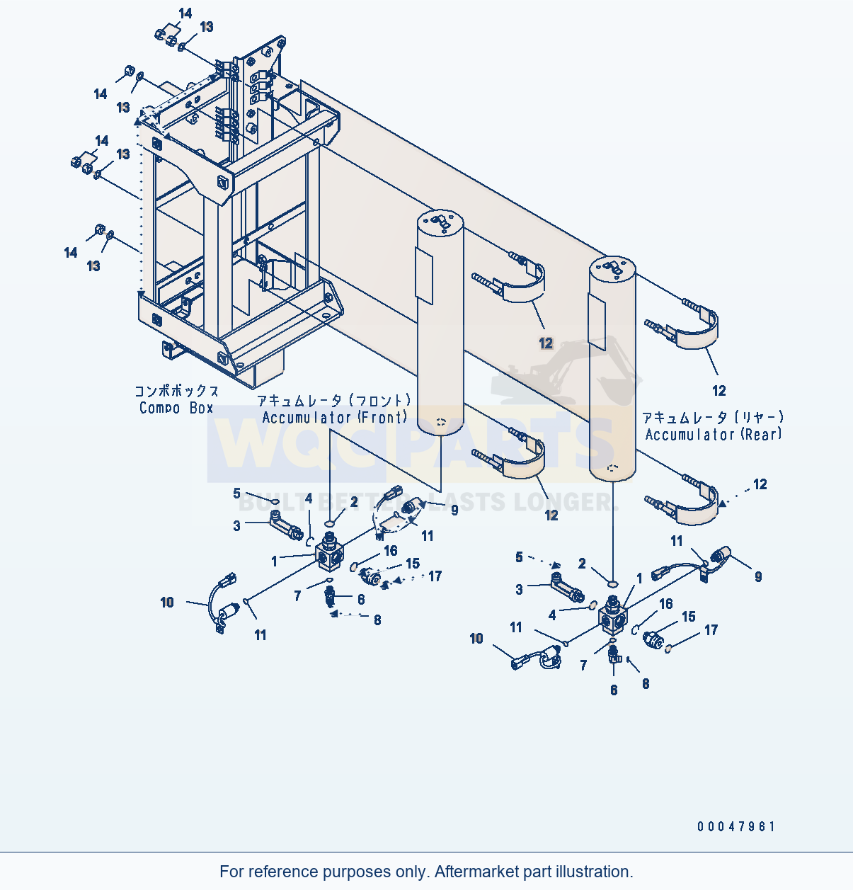 Komatsu WA500-6 Brake Componet Box (Accumulator Related Parts) parts diagram