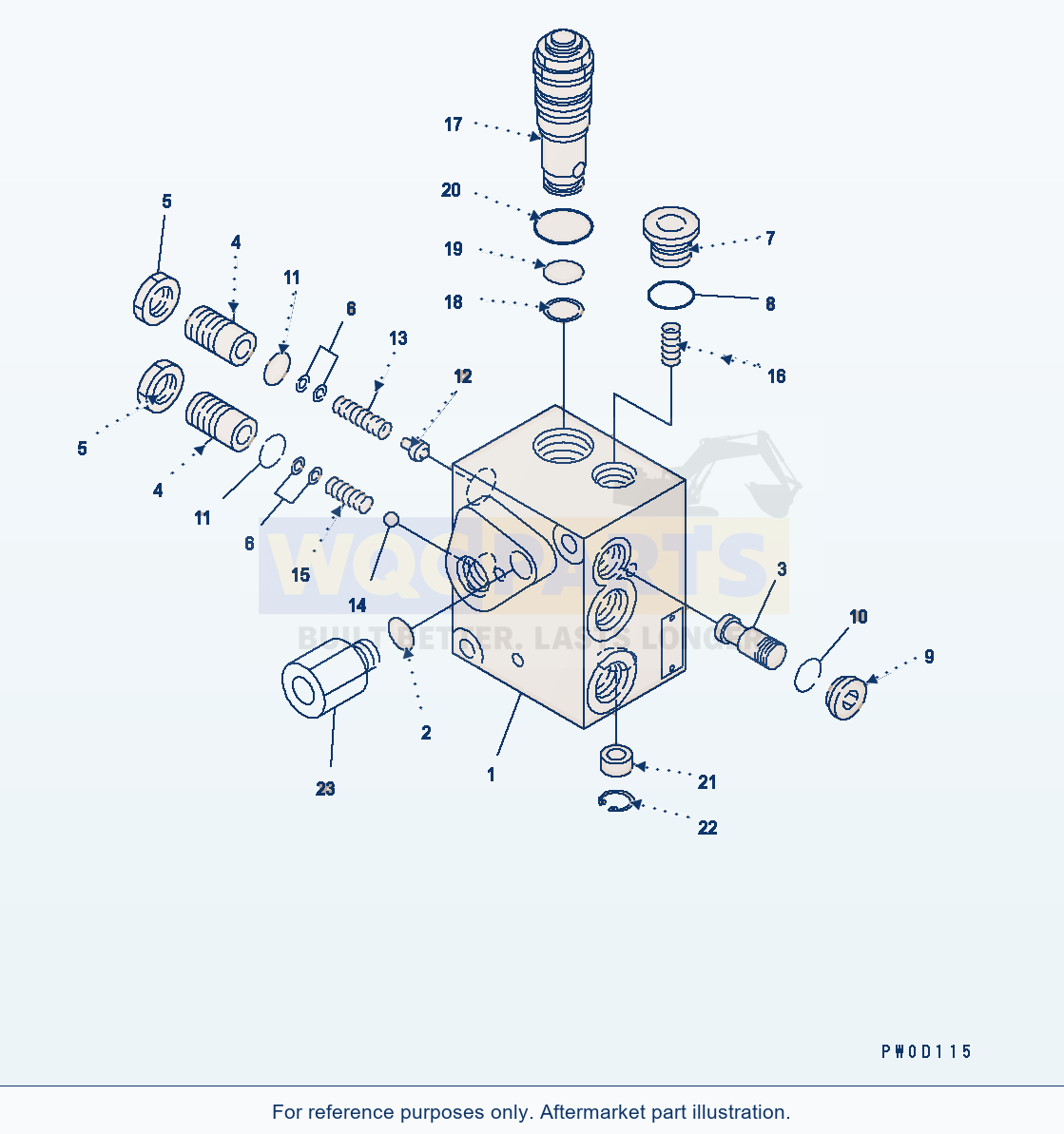 Komatsu WA500-6 Brake Componet Box (Charge Valve) (Inner Parts) parts diagram