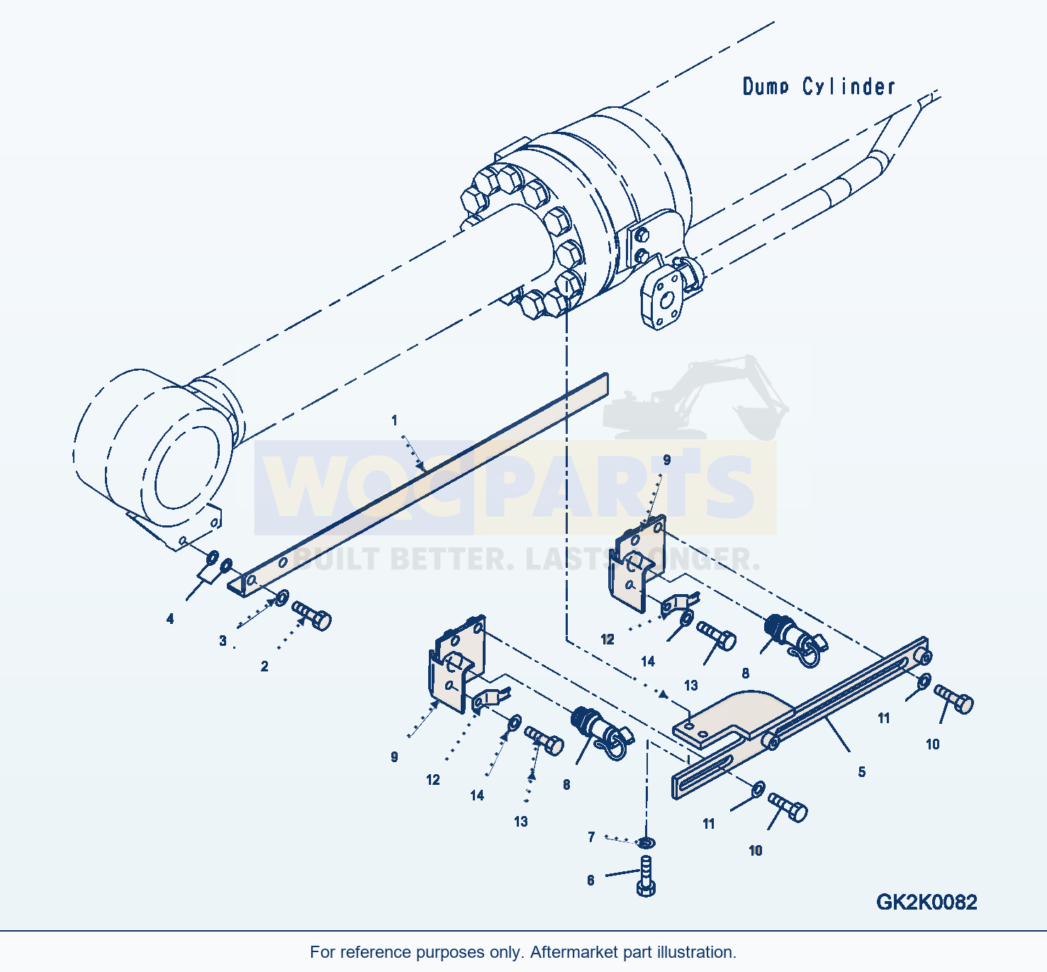 Komatsu WA500-6 Bucket Positioner Serial H60051 - UP parts diagram