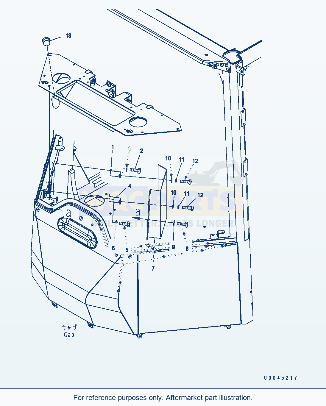 Komatsu WA500-6 Cooler And Heater Box Less parts diagram