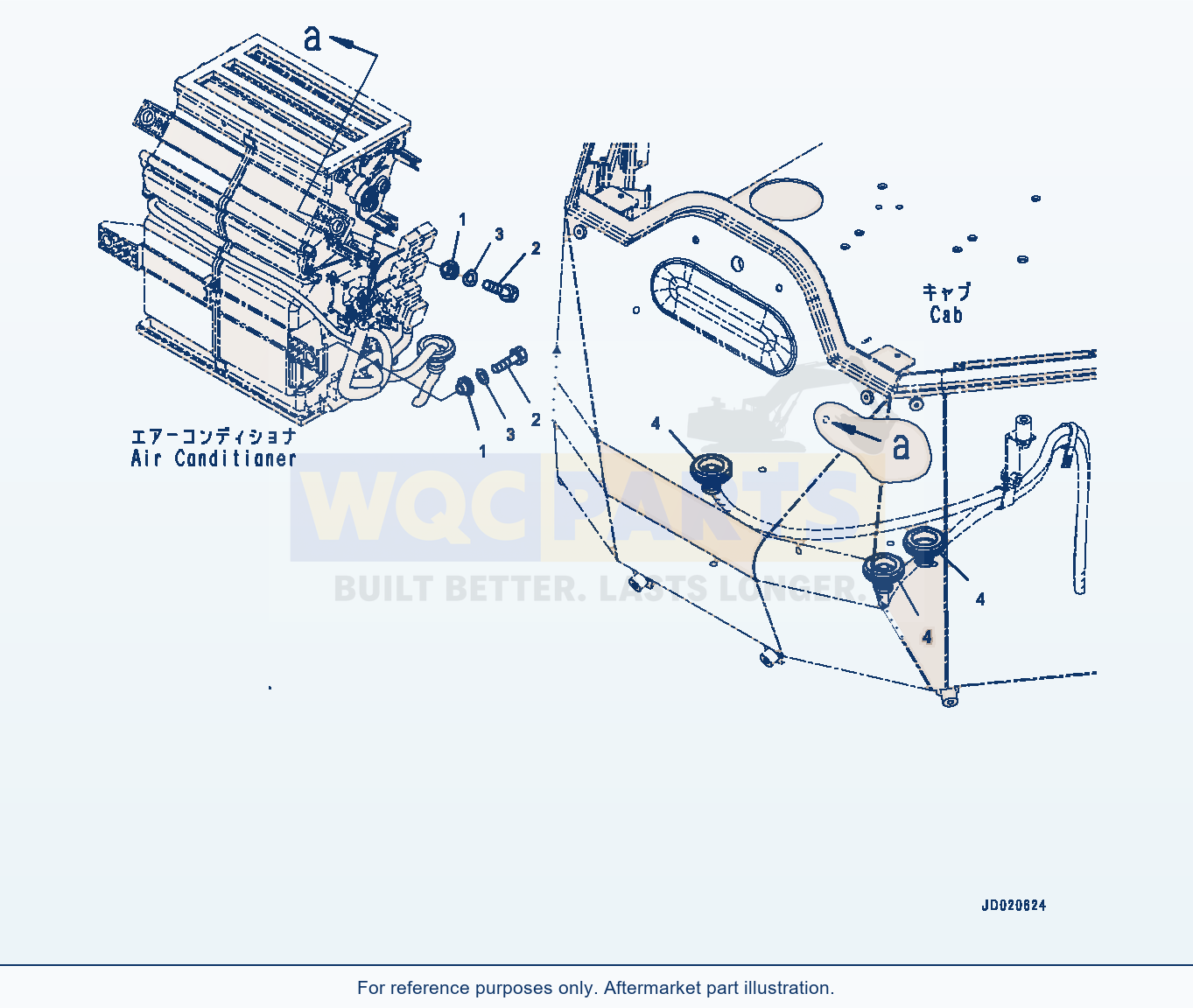Komatsu WA500-6 Floor, Air Conditioner Unit Mounting (#55425-) parts diagram