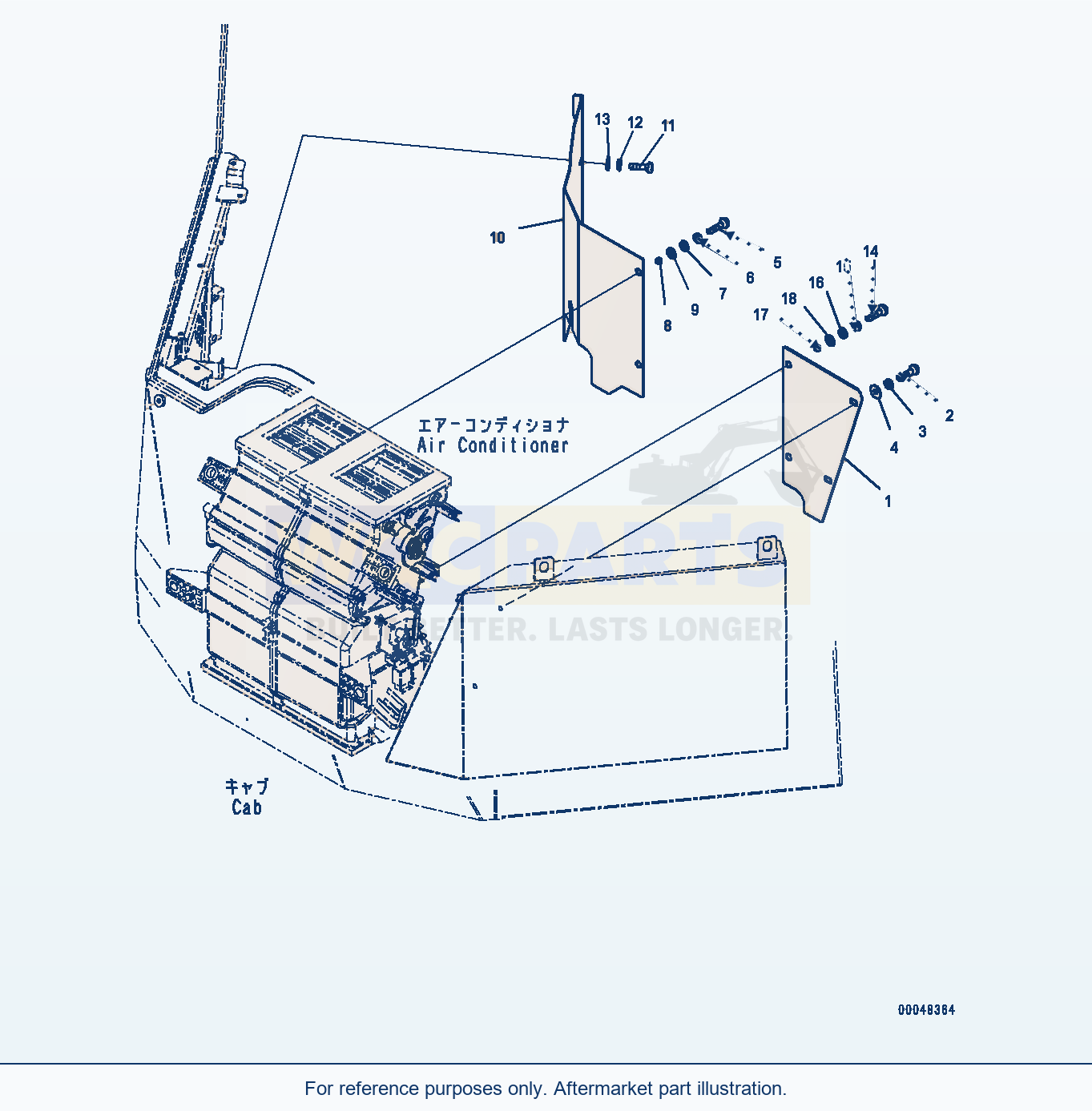 Komatsu WA500-6 Floor, Cover (#55425-) parts diagram