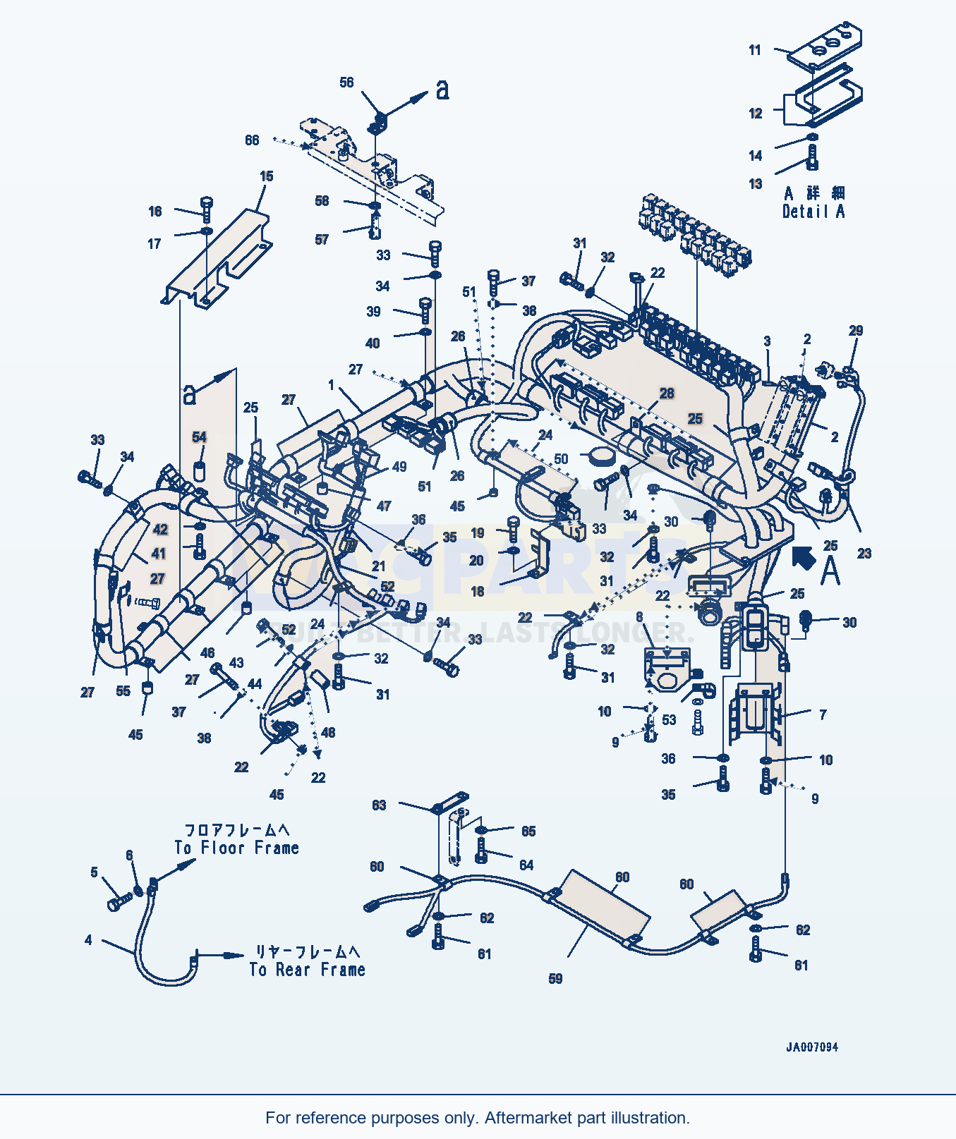 Komatsu WA500-6 Floor, Floor, Wiring Harness (#55425-) parts diagram