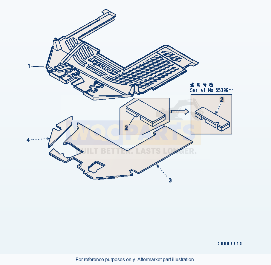 Komatsu WA500-6 Floor Mat(#55001-) Serial 55001-55478 parts diagram