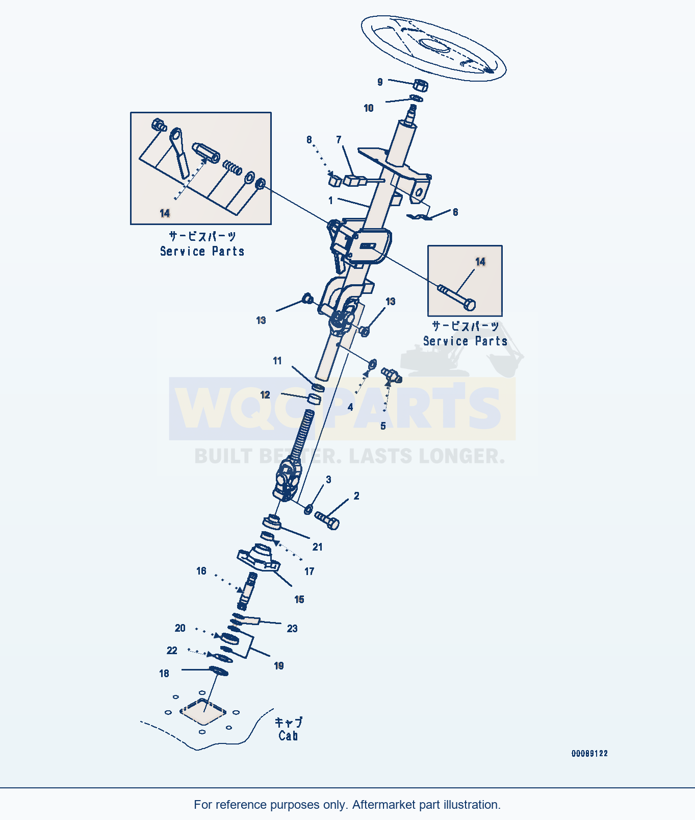 Komatsu WA500-6 Floor, Steering Column (#55425-) parts diagram