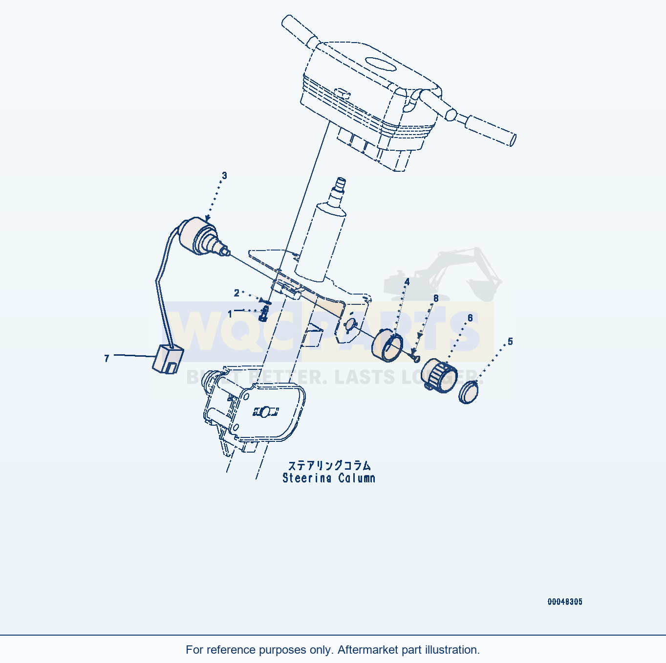 Komatsu WA500-6 Floor, Wiper Switch (#55425-) parts diagram