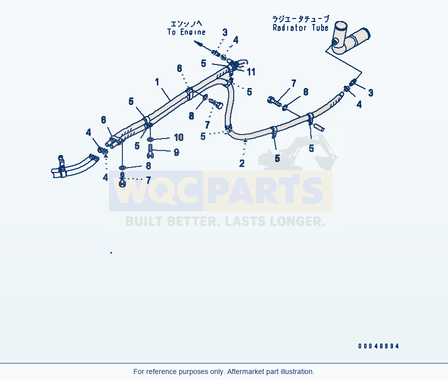 Komatsu WA500-6 Heater Piping(#55001-) Serial 55001-55478 parts diagram