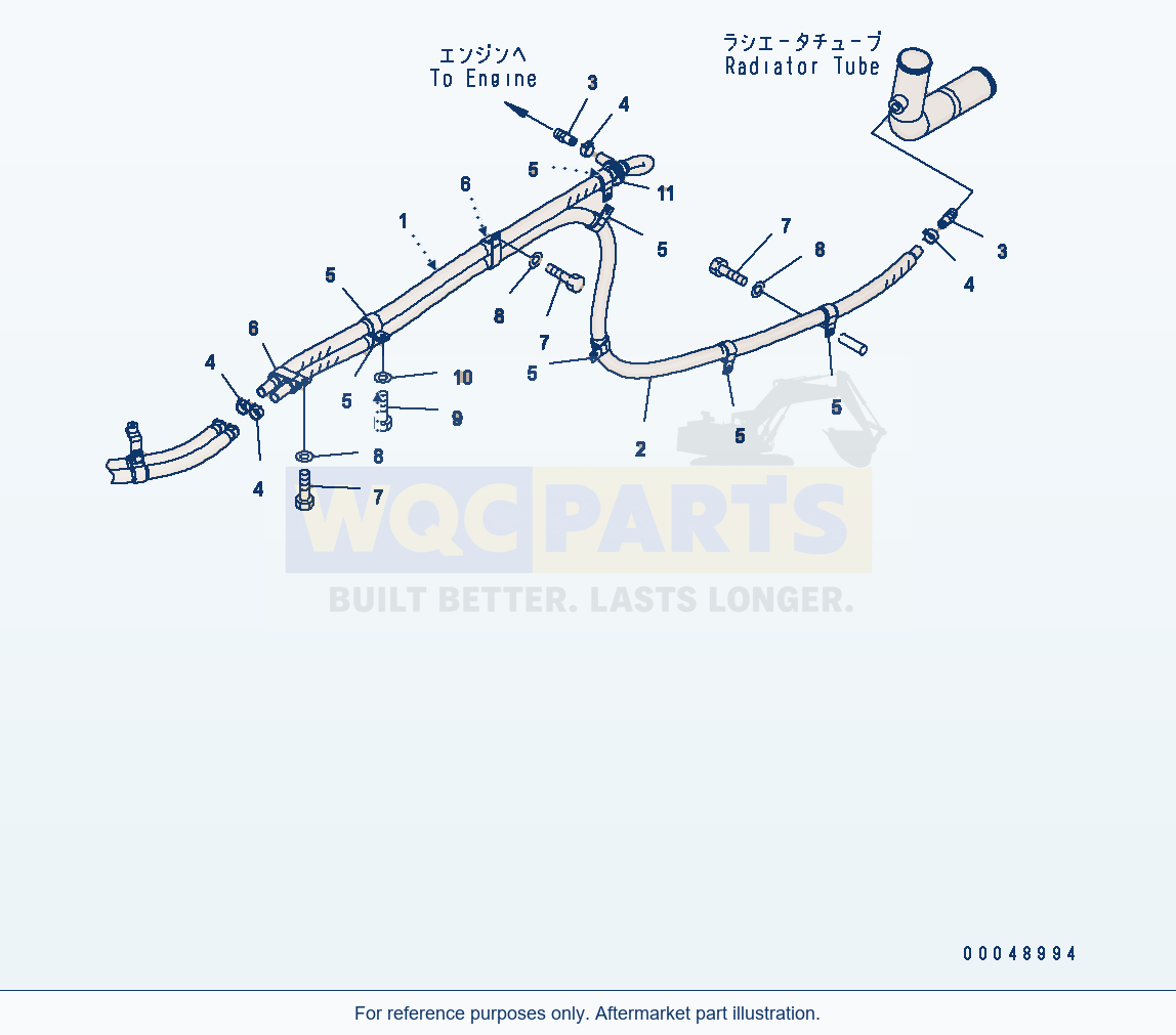 Komatsu WA500-6 Heater Piping Serial H60051 - UP parts diagram