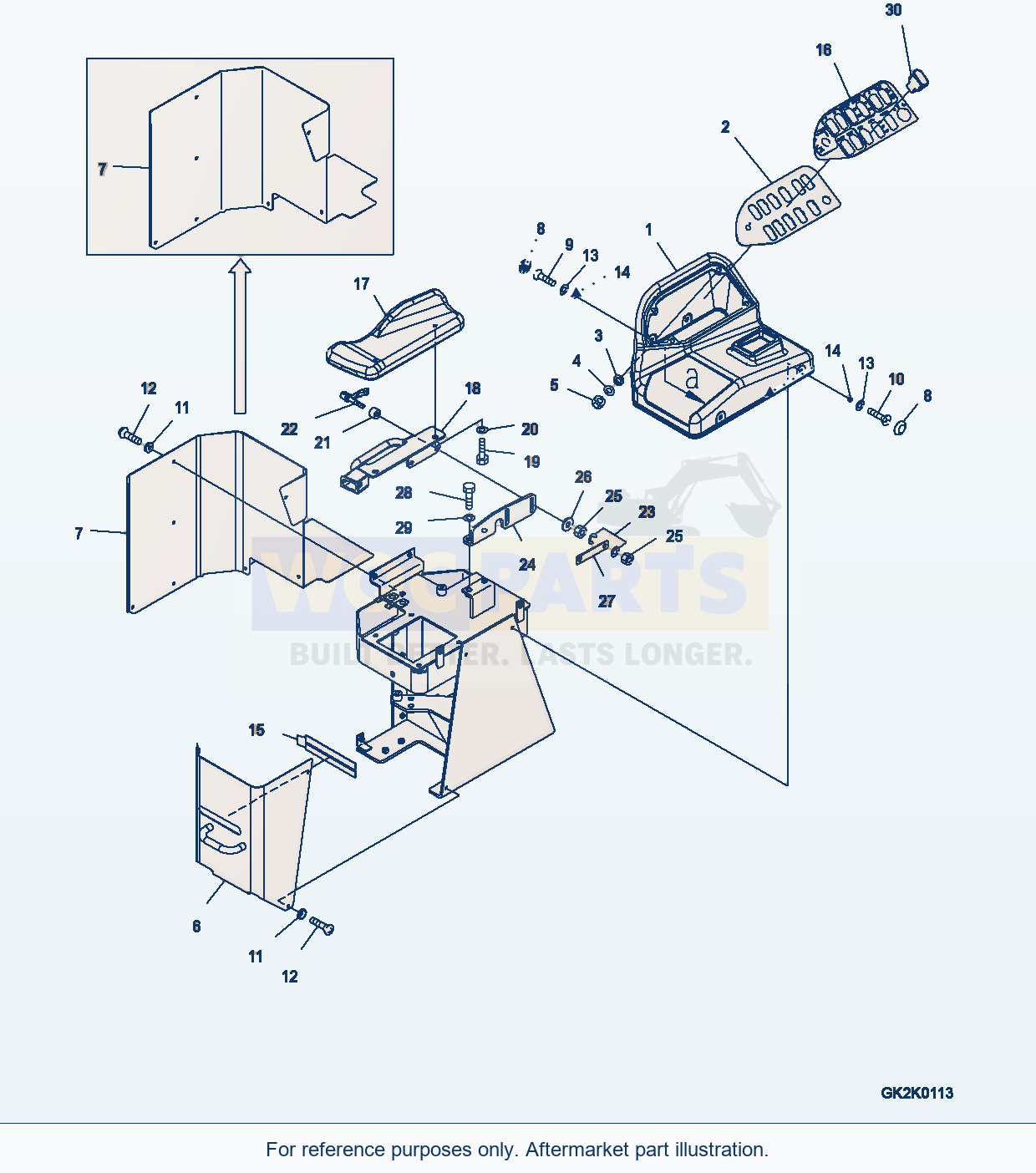 Komatsu WA500-6 Loader Control (Cover) (For Lever Steering) parts diagram