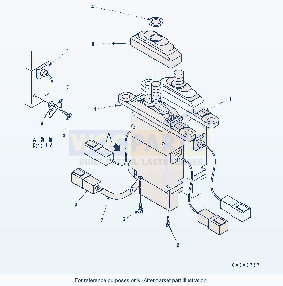 Komatsu WA500-6 Loader Control (Lever) — Electric Lever parts diagram