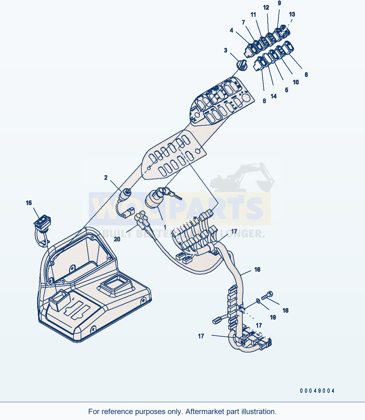 Komatsu WA500-6 Loader Control (Switch) (With Fnr Switch) parts diagram
