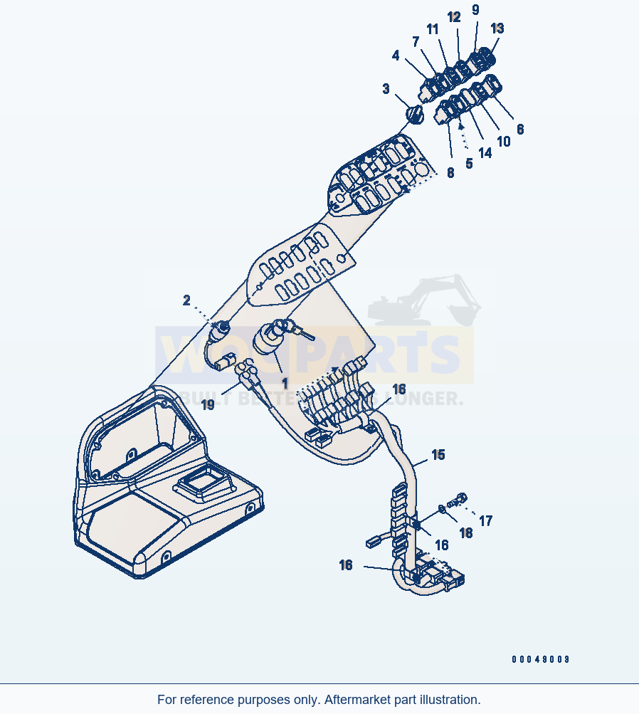 Komatsu WA500-6 Loader Control (Switch) (With Lock-Up)(#55001-) parts diagram