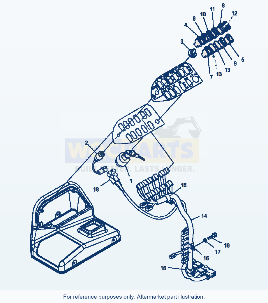 Komatsu WA500-6 Loader Control Switch parts diagram
