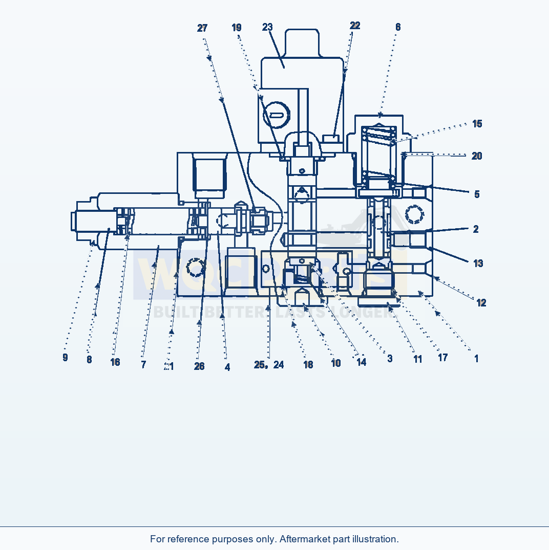 Komatsu WA500-6 Parking Brake Valve Release Valve Assembly parts diagram