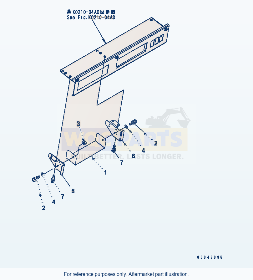 Komatsu WA500-6 Radio Less (Cover)(#55001-) Serial 55001-55478 parts diagram