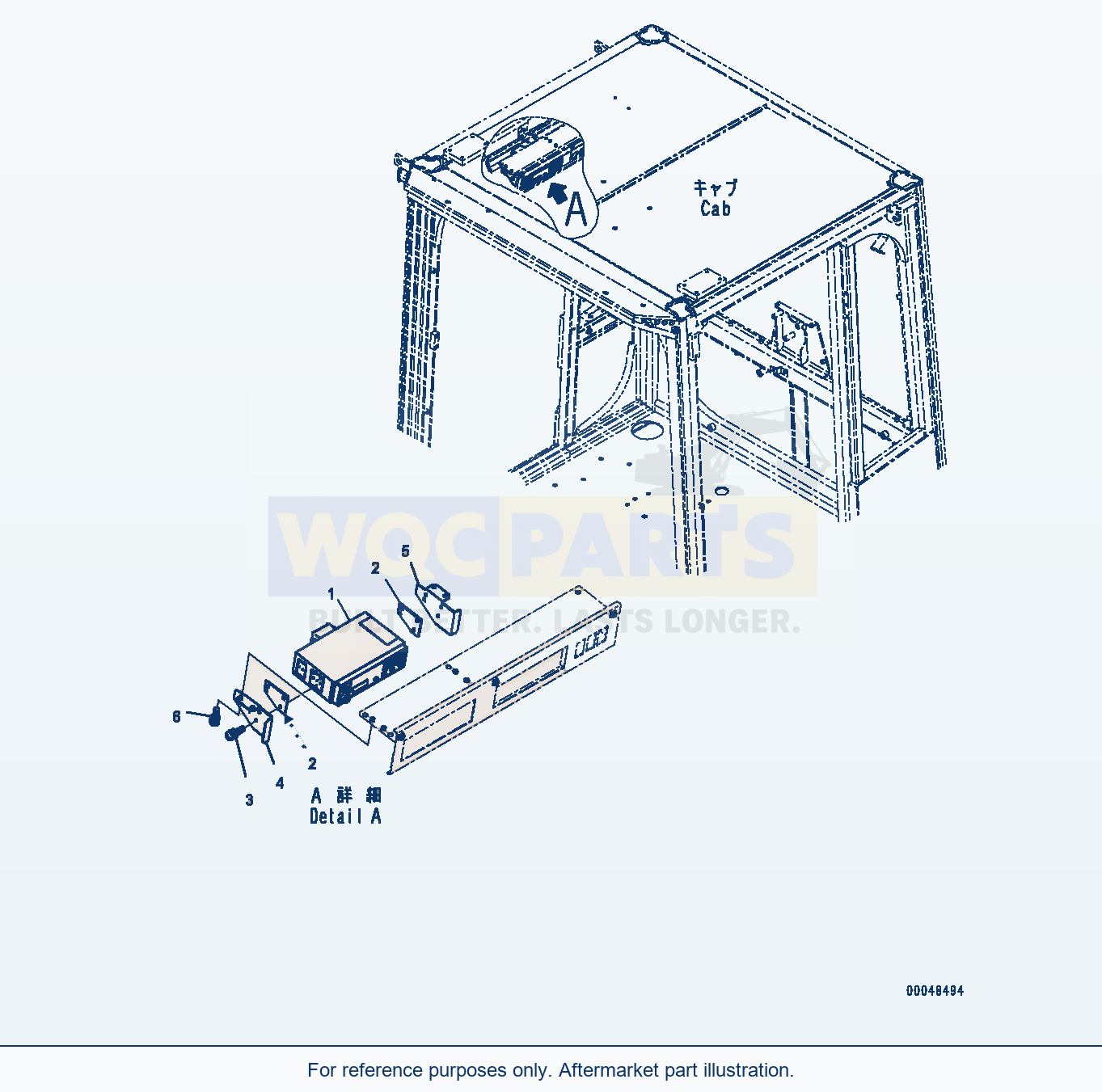Komatsu WA500-6 Radio, With Am-Fm Radio — Radio (#55479-) parts diagram