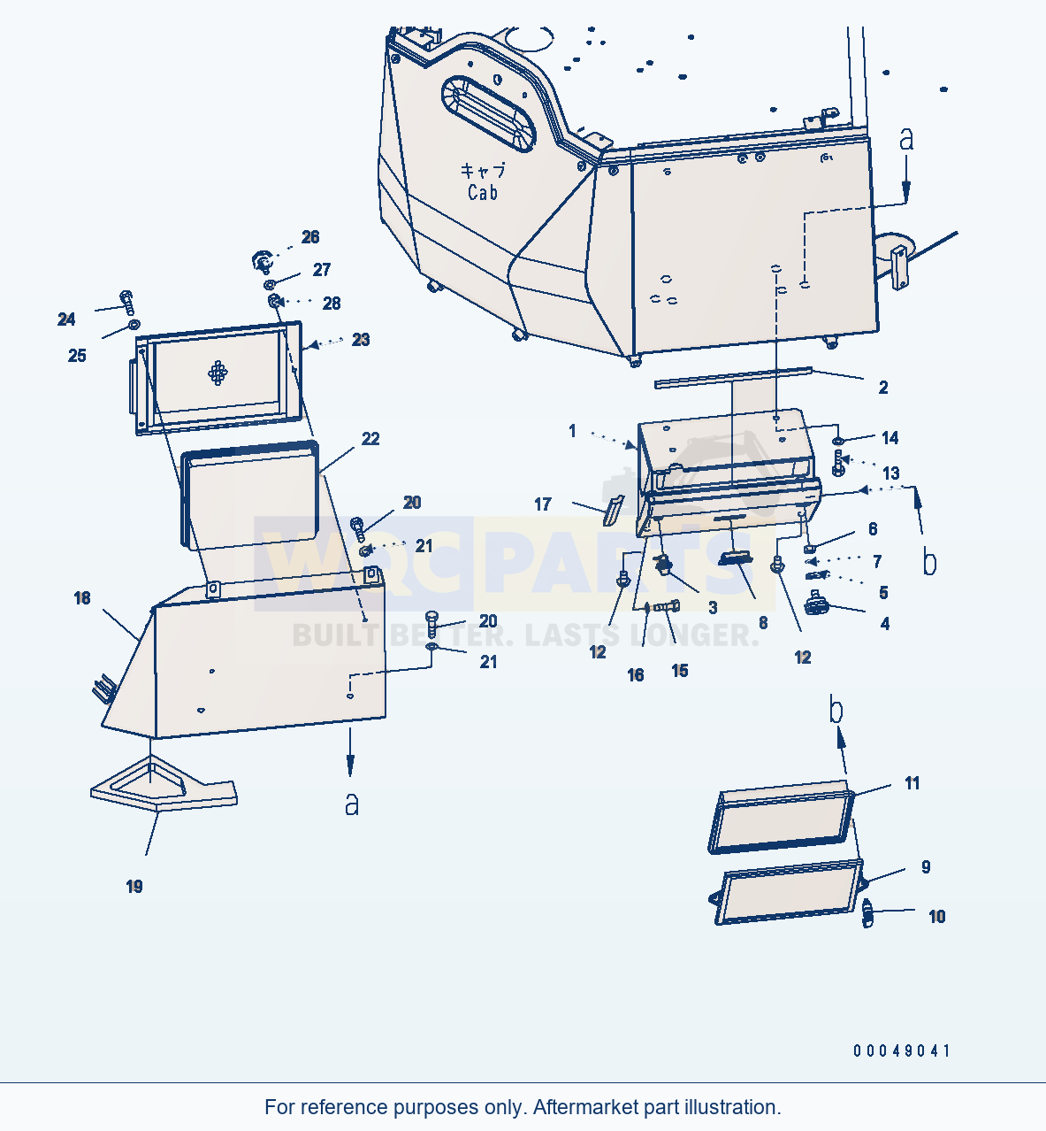 Komatsu WA500-6 Rops Cab (Air Conditioner) (Filter) parts diagram