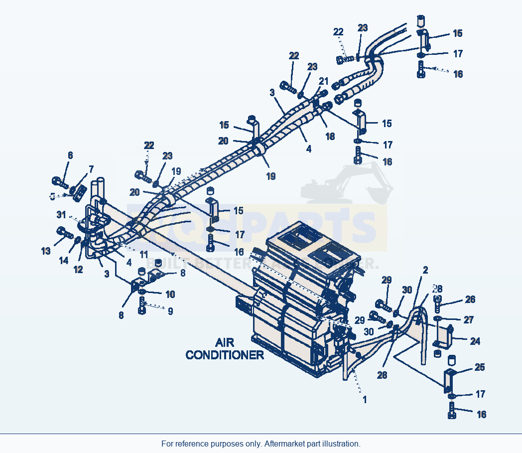 Komatsu WA500-6 Rops Cab Air Conditioner Hoses parts diagram