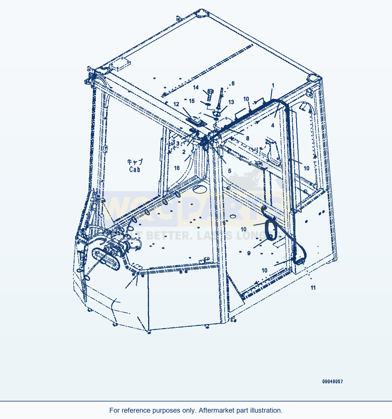 Komatsu WA500-6 Rops Cab, Antenna (#55425-) parts diagram