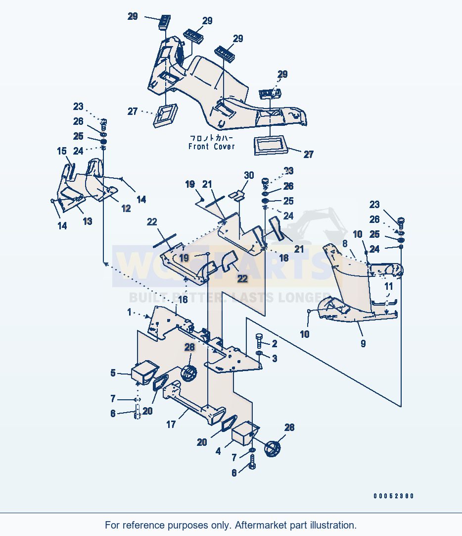 Komatsu WA500-6 Rops Cab (Auto Air Conditioner) (Duct)(#55001-) parts diagram