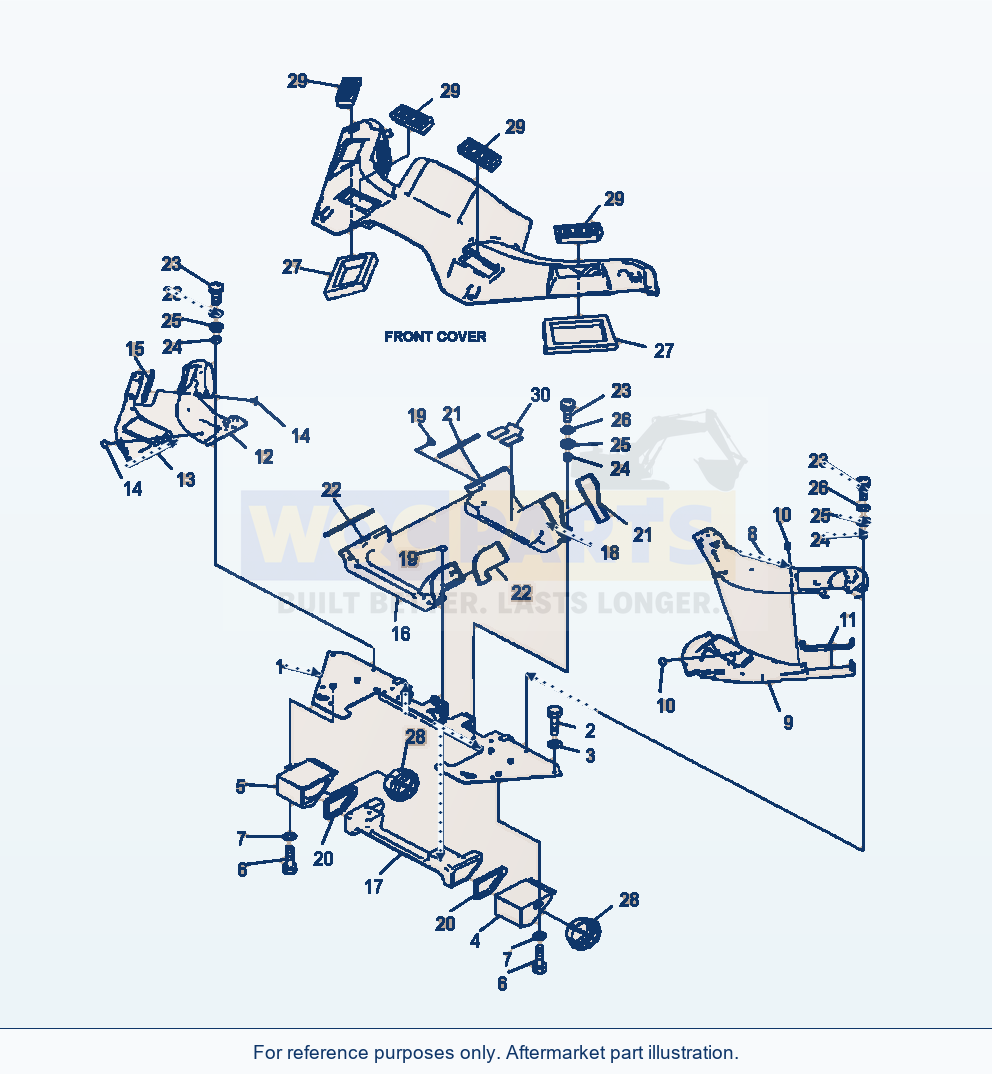 Komatsu WA500-6 Rops Cab Auto Air Conditioner Duct parts diagram