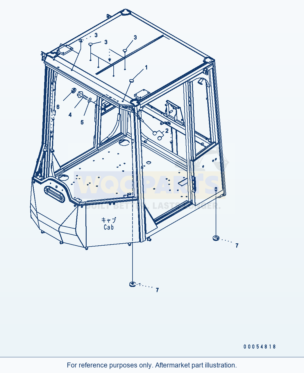 Komatsu WA500-6 Rops Cab (Blank Parts) parts diagram