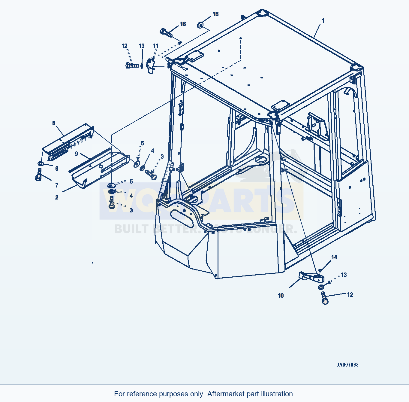 Komatsu WA500-6 Rops Cab, Body (#55425-) parts diagram