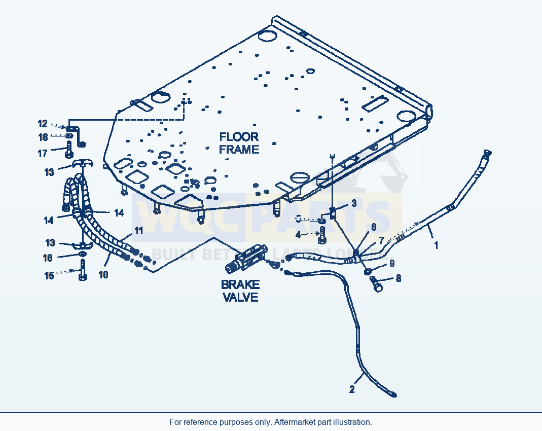 Komatsu WA500-6 Rops Cab Brake Lines parts diagram