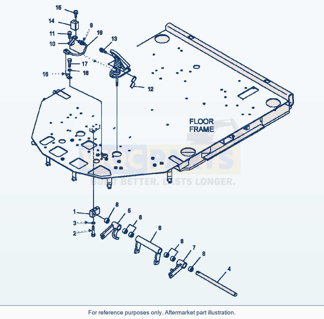 Komatsu WA500-6 Rops Cab Brake Linkage parts diagram