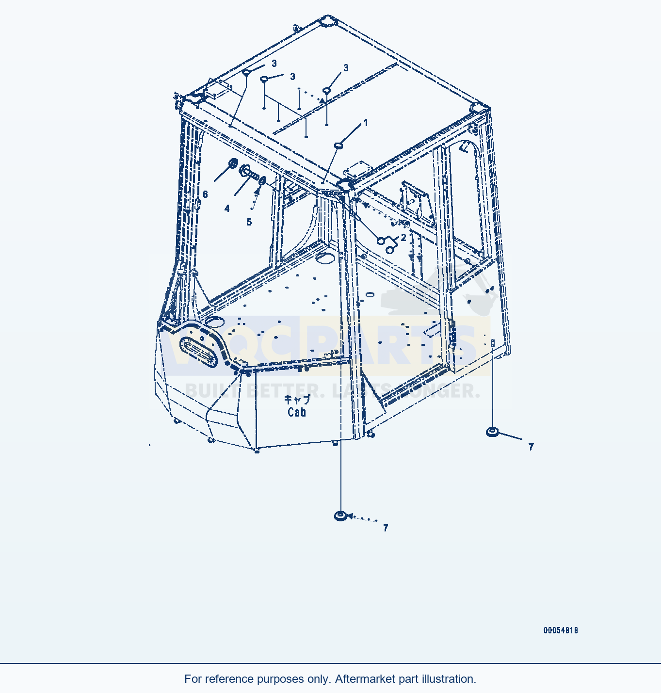 Komatsu WA500-6 Rops Cab, Cap (#55425-) parts diagram