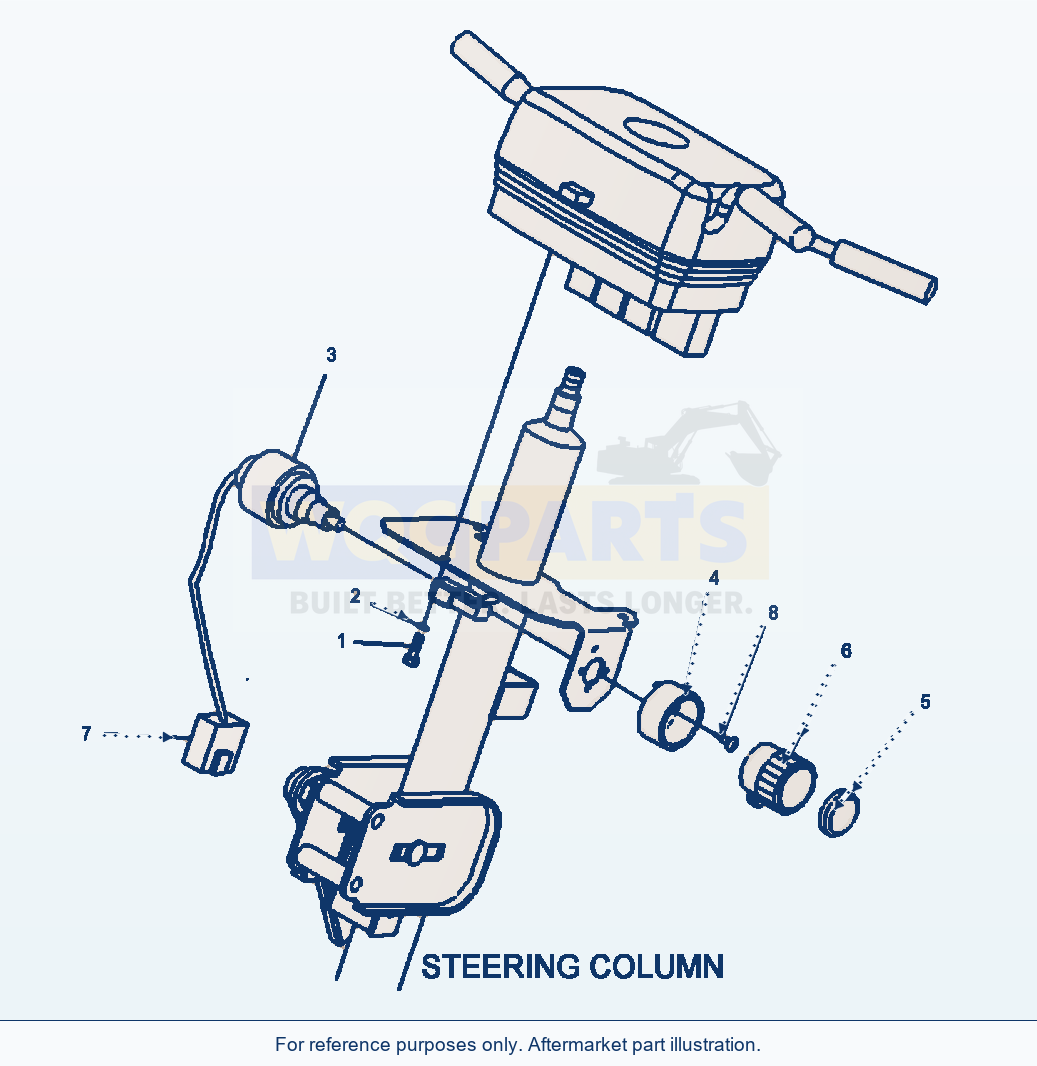 Komatsu WA500-6 Rops Cab Column And Orbitrol (Wiper Switch) parts diagram