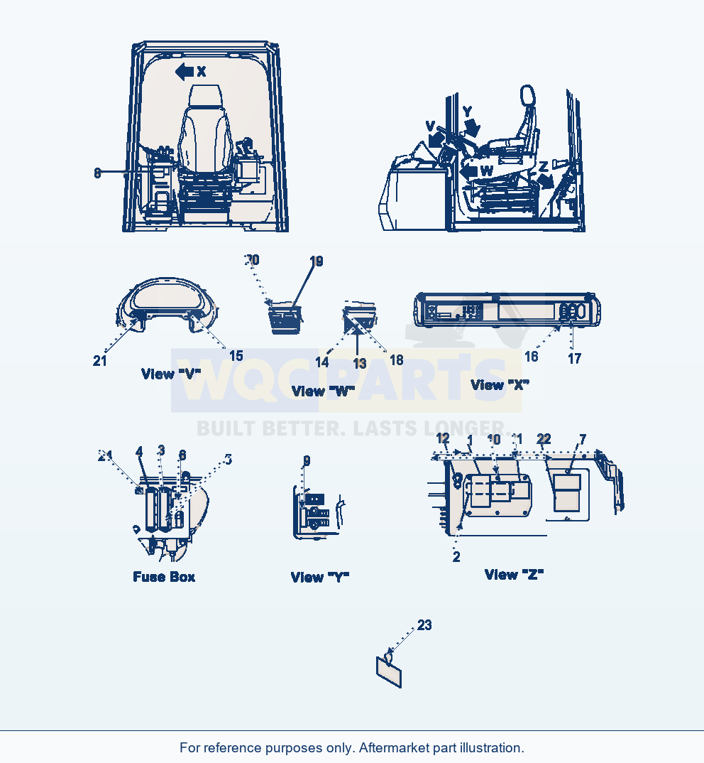 Komatsu WA500-6 Rops Cab Decals parts diagram