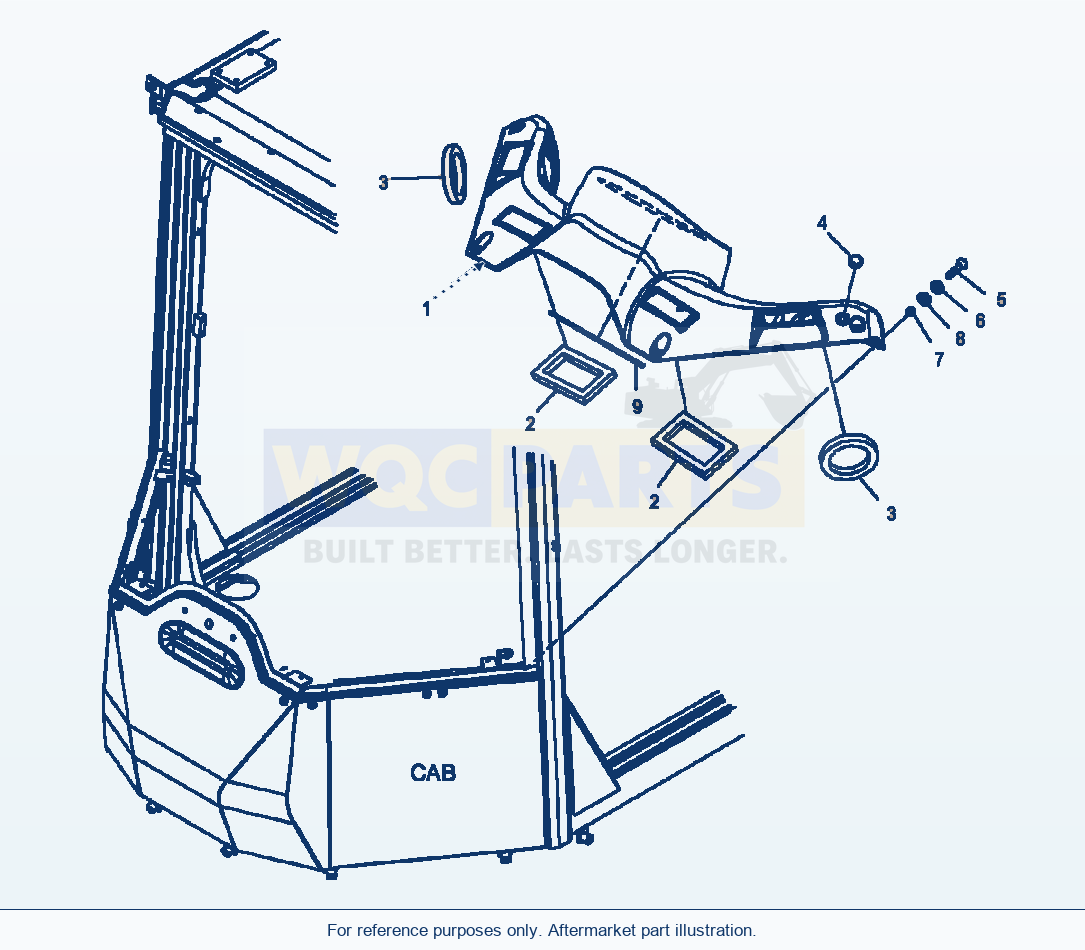 Komatsu WA500-6 Rops Cab Front Cover parts diagram
