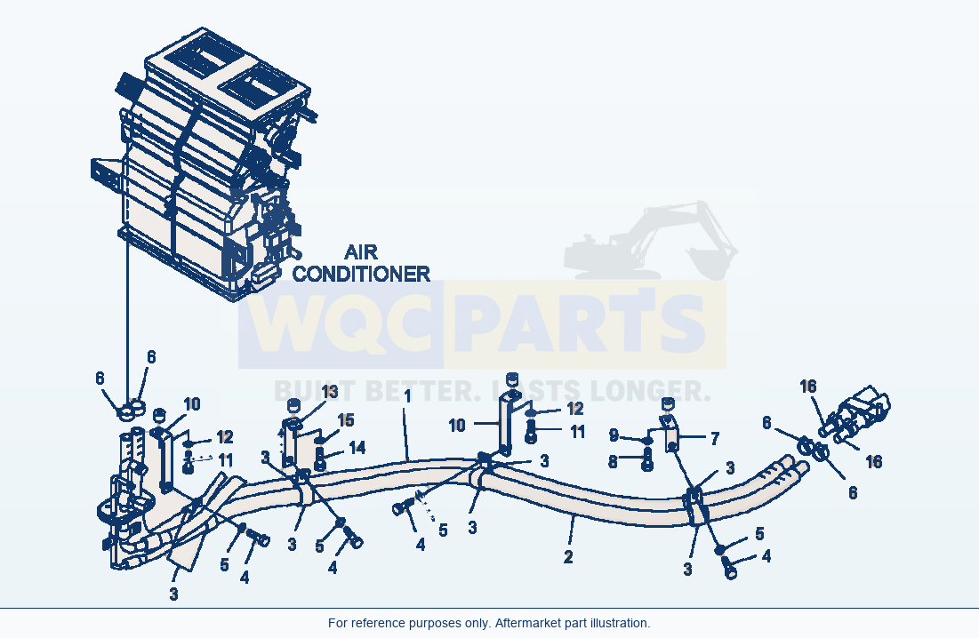 Komatsu WA500-6 Rops Cab Heater Piping Serial A92001-A93000 parts diagram