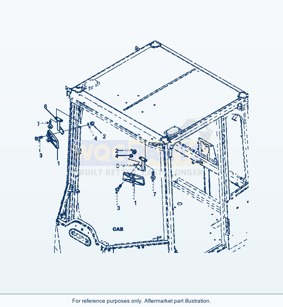 Komatsu WA500-6 Rops Cab Inside Rearview Mirrors parts diagram