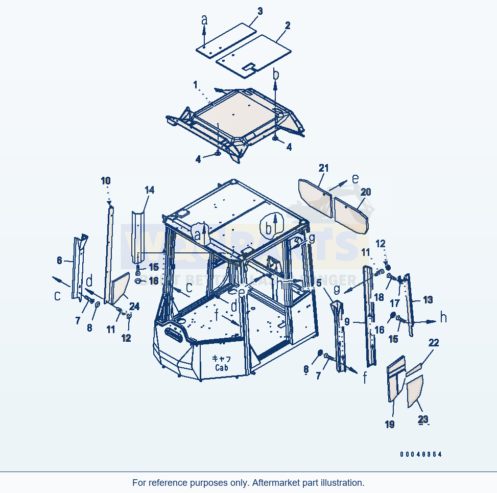 Komatsu WA500-6 Rops Cab (Interior)(#55001-) Serial 55001-55478 parts diagram