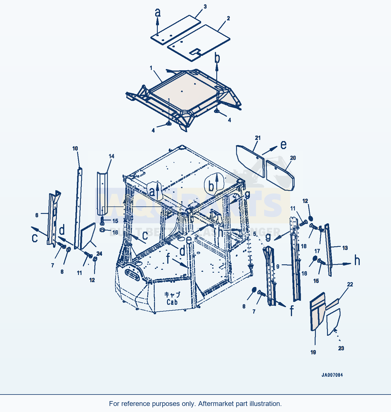 Komatsu WA500-6 Rops Cab, Interior (#55425-) parts diagram